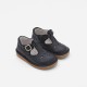 Unisex smooth leather T-strap shoes
