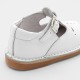 Unisex smooth leather T-strap shoes