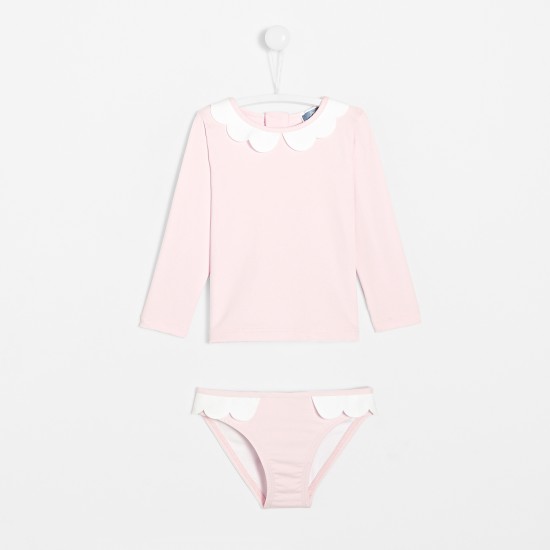 Toddler girl UV-blocking swimsuit