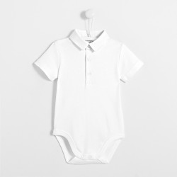 Toddler boy bodysuit with Oxford collar