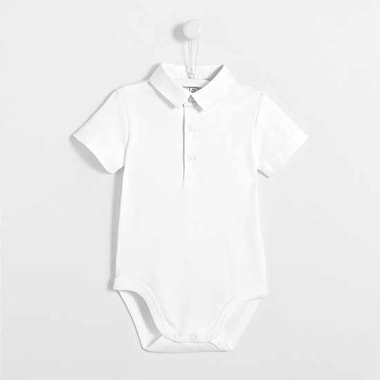 Toddler boy bodysuit with Oxford collar