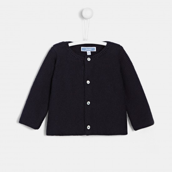 Baby boy garter stitch cardigan