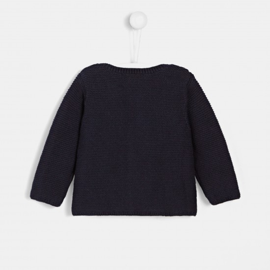 Baby boy garter stitch cardigan