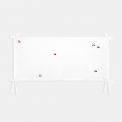 Bed bumper with embroidered cherries