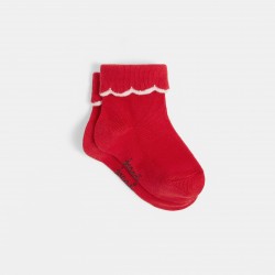 Toddler girl socks with cuffs