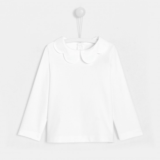Toddler girl T-shirt with petal collar