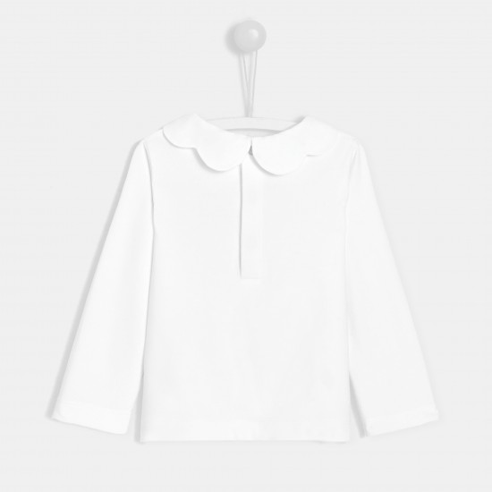 Toddler girl T-shirt with petal collar