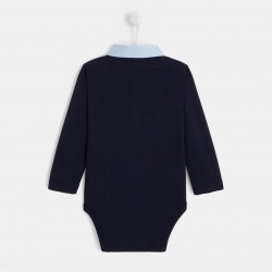 Toddler boy bodysuit with Oxford collar