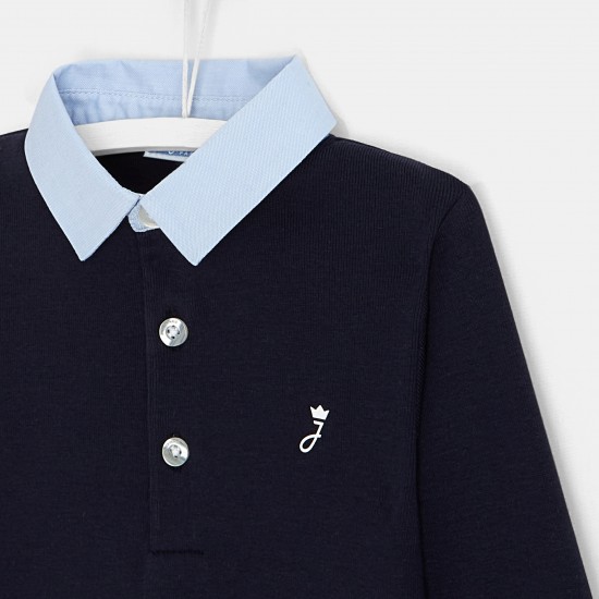 Toddler boy bodysuit with Oxford collar