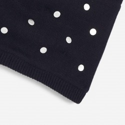 Girl silver polka dot snood