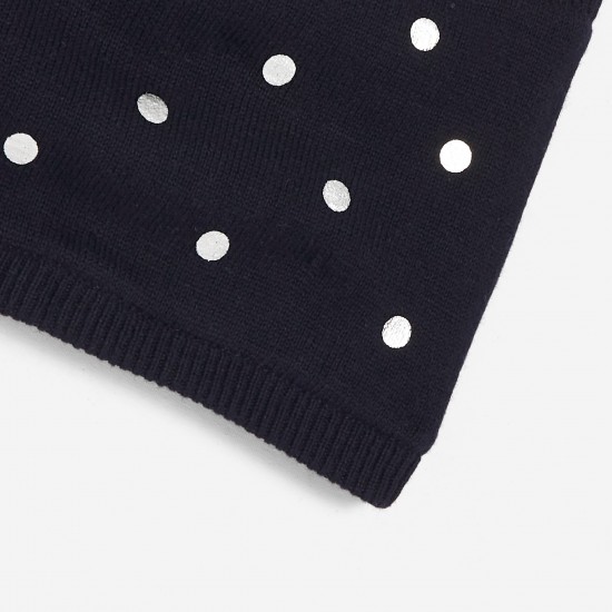 Girl silver polka dot snood