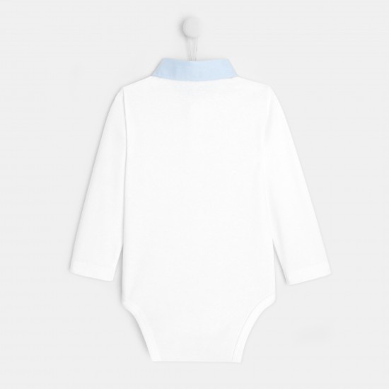Toddler boy bodysuit with Oxford collar