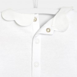 Toddler girl bodysuit with scalloped collar