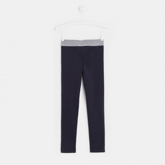 Girl cotton piqué leggings