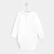 Baby girl bodysuit with petal collar