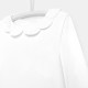 Baby girl bodysuit with petal collar