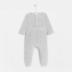 Baby girl loop velvet footed pajamas