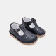 Unisex smooth leather T-strap shoes