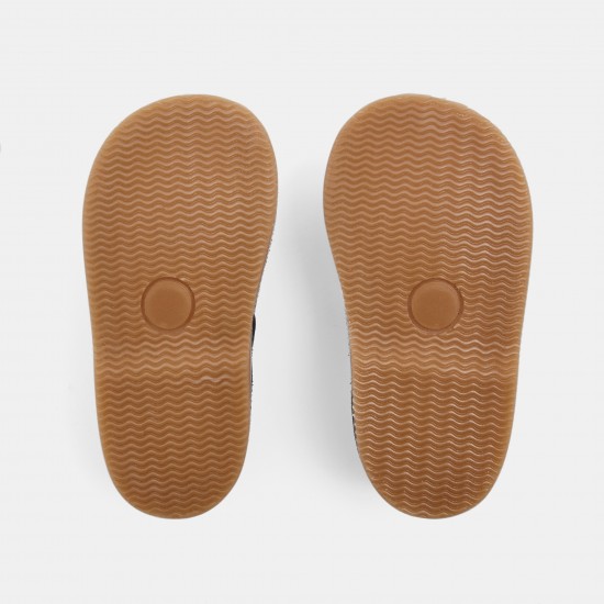 Unisex smooth leather T-strap shoes