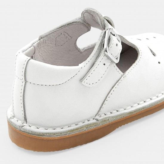 Unisex smooth leather T-strap shoes
