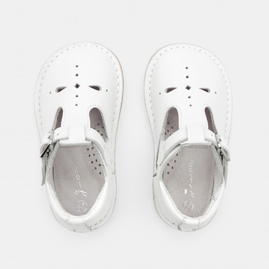 Unisex smooth leather T-strap shoes