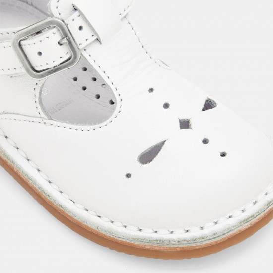 Unisex smooth leather T-strap shoes