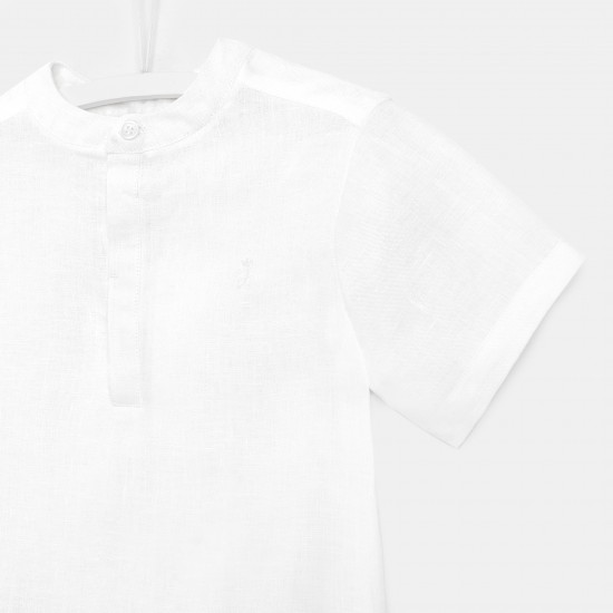 Linen shirt with Mandarin collar