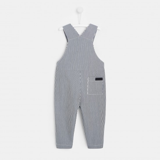 Toddler boy striped overalls