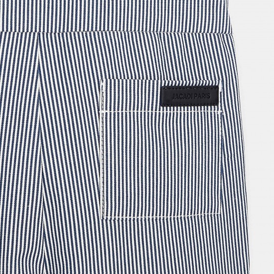Toddler boy striped overalls