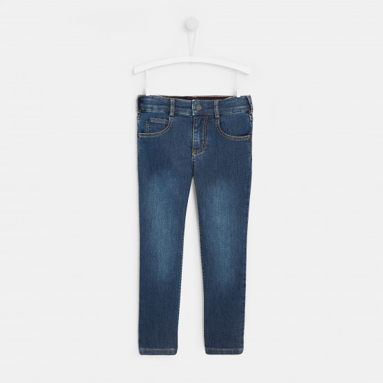 Boy denim-style fleece pants