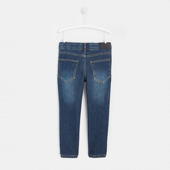Boy denim-style fleece pants