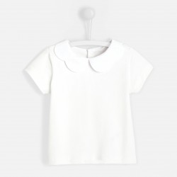 Toddler girl T-shirt with scalloped collar