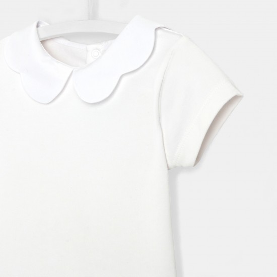 Toddler girl T-shirt with scalloped collar