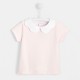 Toddler girl T-shirt with scalloped collar