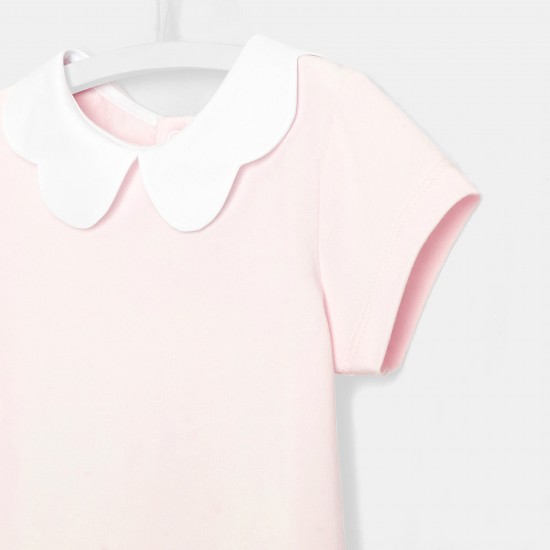 Toddler girl T-shirt with scalloped collar