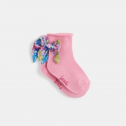 Toddler girl socks with Liberty print bow