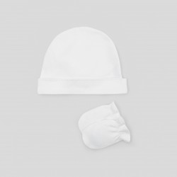 Unisex baby hat and mittens set