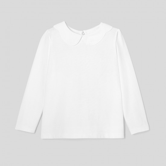 Girl t-shirt with scalloped collar