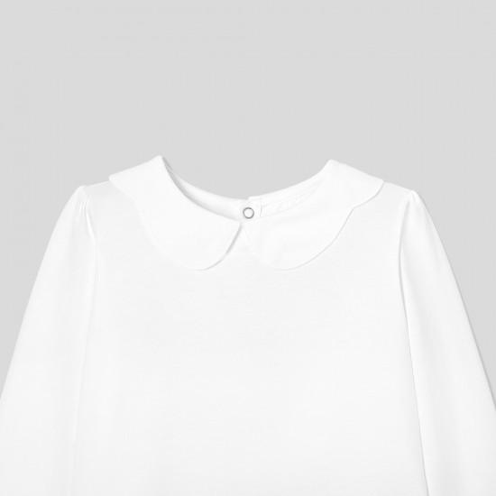 Girl t-shirt with scalloped collar