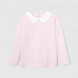 Girl t-shirt with scalloped collar