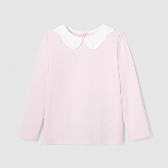 Girl t-shirt with scalloped collar