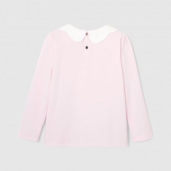 Girl t-shirt with scalloped collar