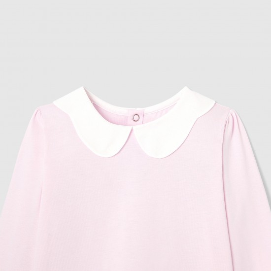Girl t-shirt with scalloped collar