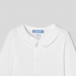 Baby boy bodysuit with poplin collar
