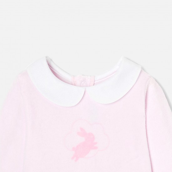 Baby girl little rabbit footed pajamas