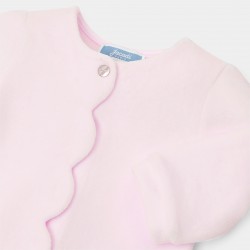 Baby girl loop velvet footed pajamas