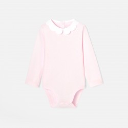 Toddler girl bodysuit with scalloped collar