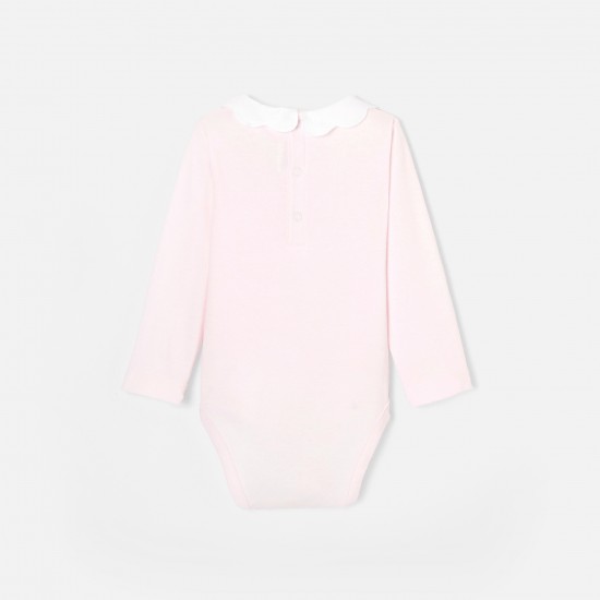 Toddler girl bodysuit with scalloped collar