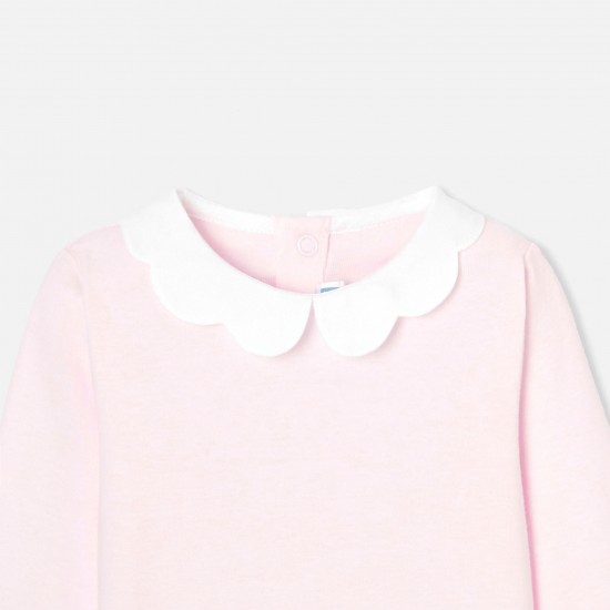Toddler girl bodysuit with scalloped collar