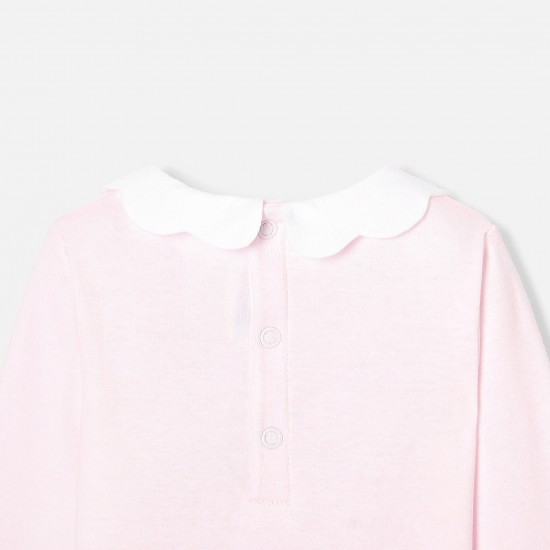 Toddler girl bodysuit with scalloped collar